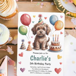 Convite Festa de 5 Anos do Cachorro dos Meninos Fofos