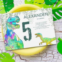 Festa de 5 anos do Dinossauro T-Rex Velociraptor