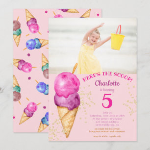 Convite Festa de 5, aqui está a foto do sorvete