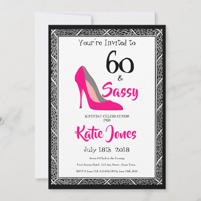 Convite Festa de 60 anos 60 e Sassy (Frente)