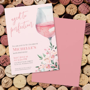 Convite Festa de 60 Anos com Vinho Floral