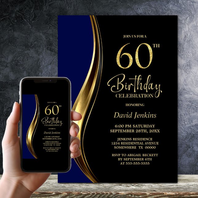 Convite Festa de 60 Anos do Black Gold Blue (Criador carregado)