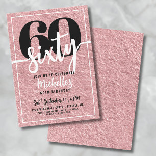 Convite Festa de 60 Anos Rose Gold