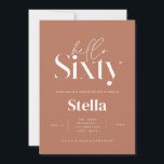 Convite Festa de 60 anos, simples e moderna<br><div class="desc">Mínimo moderno de tipografia: simples foto-terracotta e 60º convite de aniversário. Parte de uma coleção contemporânea.</div>