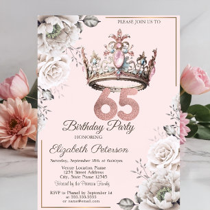 Convite Festa de 65 Anos da Princesa Coroa Floral