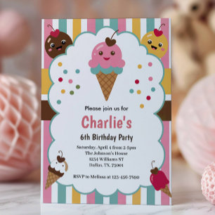 Convite Festa de 6 Anos da Sorveteria das Meninas Lindas