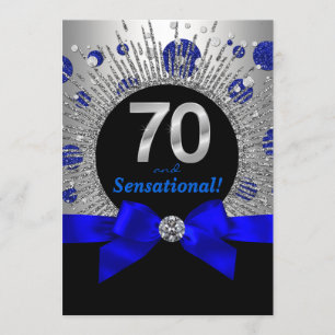 Convite Festa de 70 anos da Mulher Azul Real e Prata