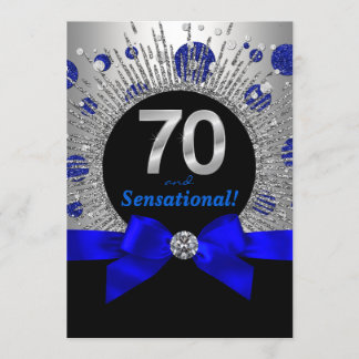 Convite Festa de 70 anos da Mulher Azul Real e Prata