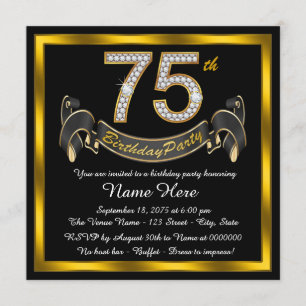 Convite Festa de 75 Anos de Diamante de Ouro