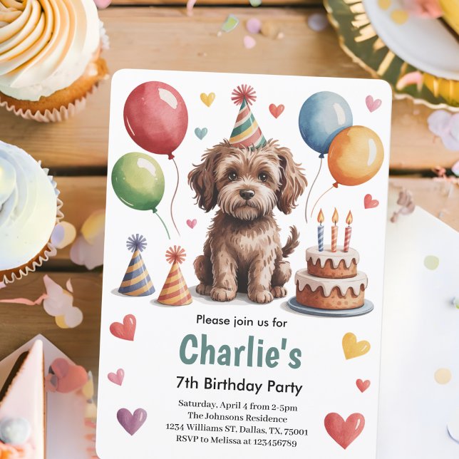 Convite Festa de 7 Anos do Cachorro dos Meninos Fofos (Criador carregado)