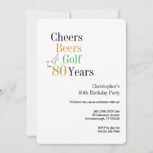 Convite Festa de 80 Anos de Idade Golfe Brindes Cervejas M