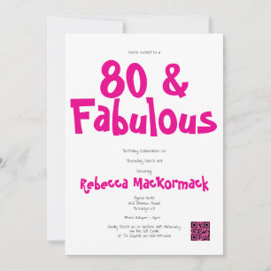 Convite Festa de 80 Anos Moderna e Fabulosa Rosa