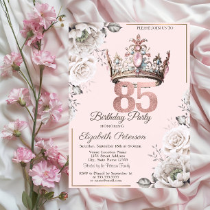 Convite Festa de 85 Anos da Princesa Coroa Floral