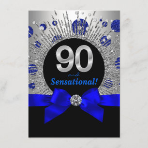 Convite Festa de 90 anos da Mulher Azul Real e Prata