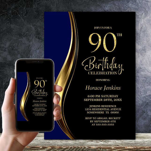 Convite Festa de 90 Anos do Black Gold Blue (Criador carregado)
