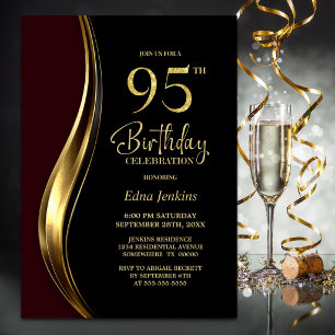 Convite Festa de 95 Anos da Black Gold Burgundy