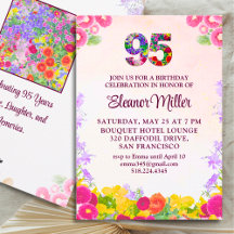 Festa de 95 Anos - Floral Blush Bloom 95
