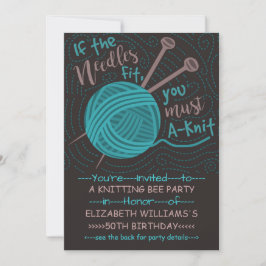 Convite Festa de Abelhas de Knitting Birthday | Engraçado