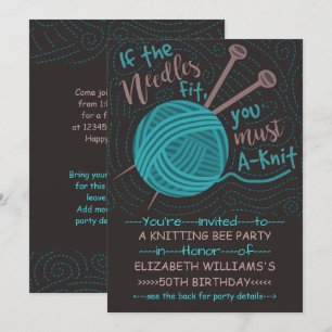 Convite Festa de Abelhas de Knitting Birthday   Engraçado 