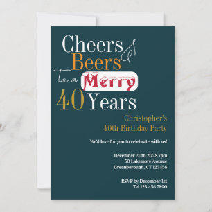 Convite Festa de Abelhas de Natal aniversário de 40 anos