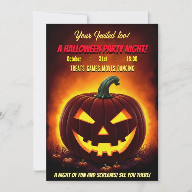 Convite Festa de Abóbora do Halloween (Frente)