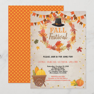 Convite Festa de Ação de Graças do festival da colheita de