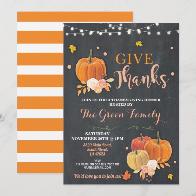 Convite Festa de Ação de Graças Janta Luzes Russas (Frente/Verso)