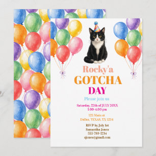 Convite Festa de Adoção do Dia da Captura Gato de Tuxedo P