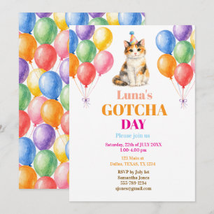 Convite Festa de Adoção do Dia da Captura Gato Malhado Pet