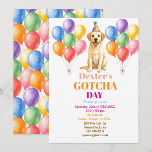 Convite Festa de Adoção do Dia de Gotcha Labrador Cachorro