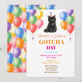Convite Festa de Adoção no Dia da Captura Gato Preto Pet