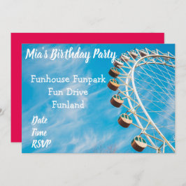 Convite Festa de adolescência do Parque de Amusement do Fu