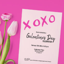 Convite Festa de Amigos do Dia XOXO Galentine