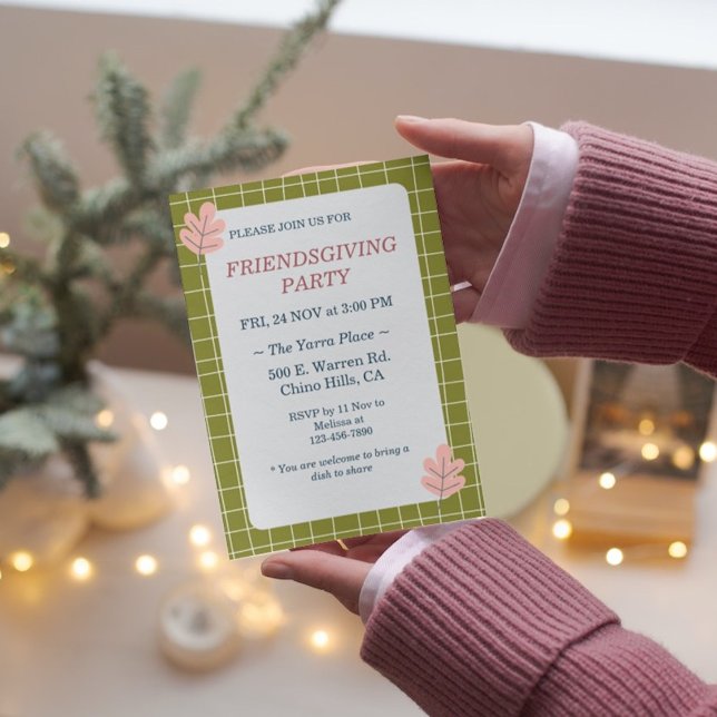 Convite Festa de Amizade Floral Boho de Ação de Graças (Criador carregado)