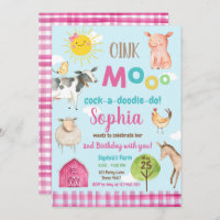 Festa de Animais Rosa Pintos do velho MacDonald Ba