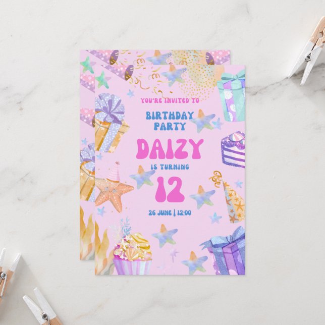 Convite festa de aniversário (Frente/Verso In Situ)