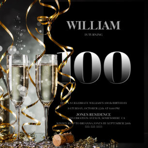 Convite Festa de aniversário 100ª Mínima de Preto e Pra