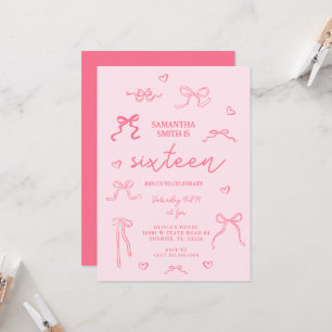 Convite Festa de aniversário 16ª Coquete rosa
