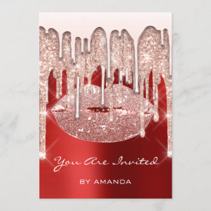 Convite Festa de aniversário 16º Lábios do Beijo - Ruby da