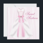 Convite Festa de aniversário 16 rosa, cor-de-rosa, doce e<br><div class="desc">Festa branca rosa vestido cor-de-rosa doce dezesseis convites de aniversário. Peças de coordenação disponíveis mediante pedido por correio eletrônico.</div>