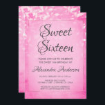 Convite Festa de aniversário 16 rosa e branco doce<br><div class="desc">Cor-de-rosa e branca deixa Confetti doce 16 convite. Este convite é perfeito para uma Festa de aniversário Doce 16 da Garota Mestiça Branca e Rosa. Entre em contato com o designer para obter itens correspondentes.</div>
