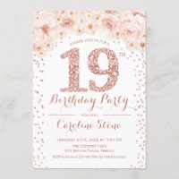 festa de aniversário 19 - Rosa branca Dourada