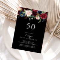 Festa de aniversário 50ª Botânica Rústica Preta
