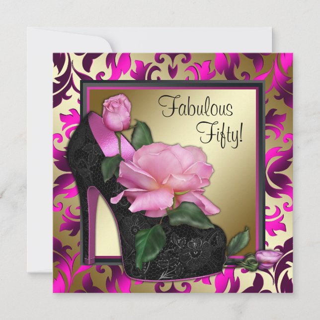 Convite Festa de aniversário 50ª Rosa Quente das Mulheres (Frente)