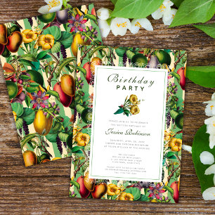 Convite Festa de aniversário 60º Floral Retro-Floral