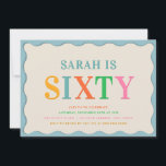 Convite Festa de aniversário 60 moderna<br><div class="desc">Um festivo e colorido 60º convite de aniversário.</div>