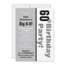 Festa de aniversário 60 Preta e Branca