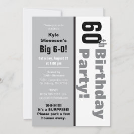 Convite Festa de aniversário 60 Preta e Branca