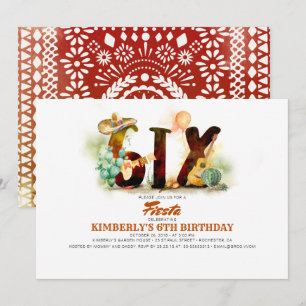 Convite Festa de aniversário 6 de Fiesta Mexicana