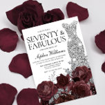 Convite Festa de aniversário 70 de Rosa do Silver Dress Bu<br><div class="desc">Convite de aniversário 70 Rosa do Silver Dress Burgundy Veja a coleção correspondente em Niche e Nest Store Muitos obrigados</div>